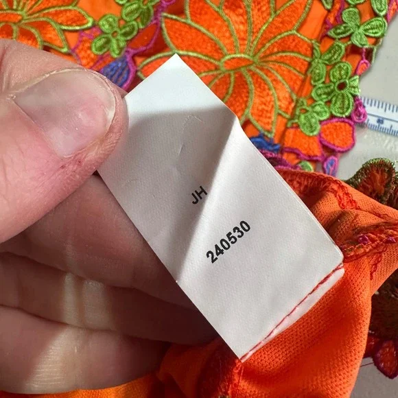 Akira Iris Orange Floral Embroidered Lace Shorts Size S Hot Pants Party Colorful - Picture 5 of 10